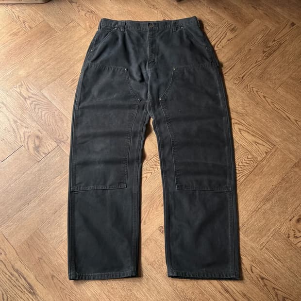 [34]칼하트 USA 빈티지 워싱 블랙 더블니 워크 팬츠