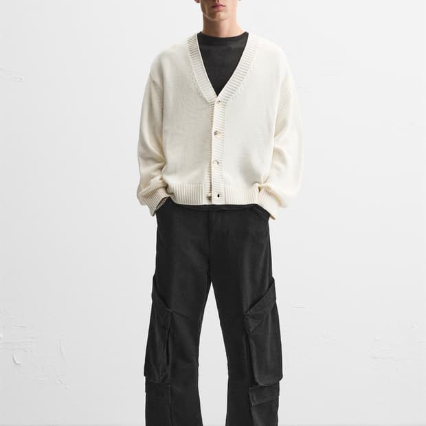 자라 카고 데님 블랙 팬츠(34인치)