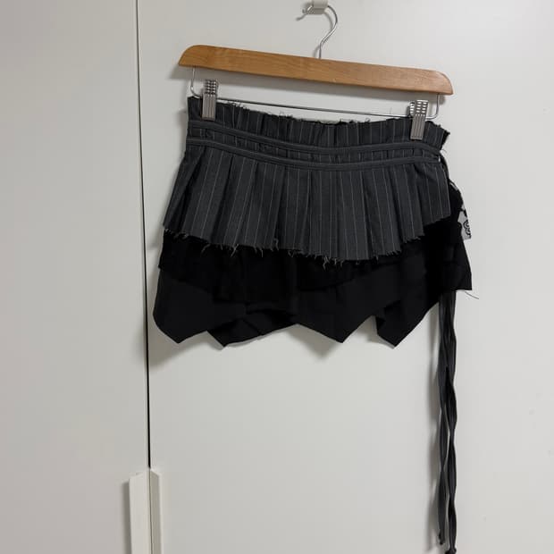 후즈후 레이어드 스커트 차콜 
