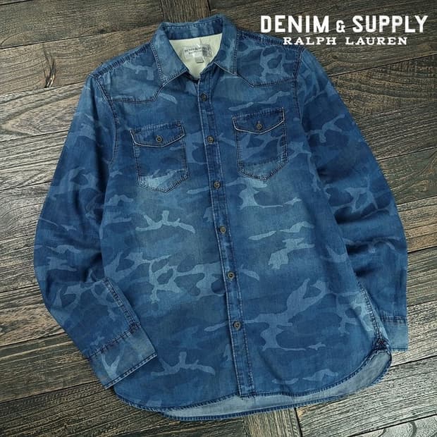 [데님앤서플라이] 카모 패턴 데님 셔츠 P01574