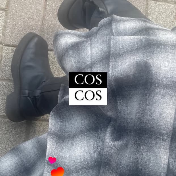 COS 체크 울 스커트 S