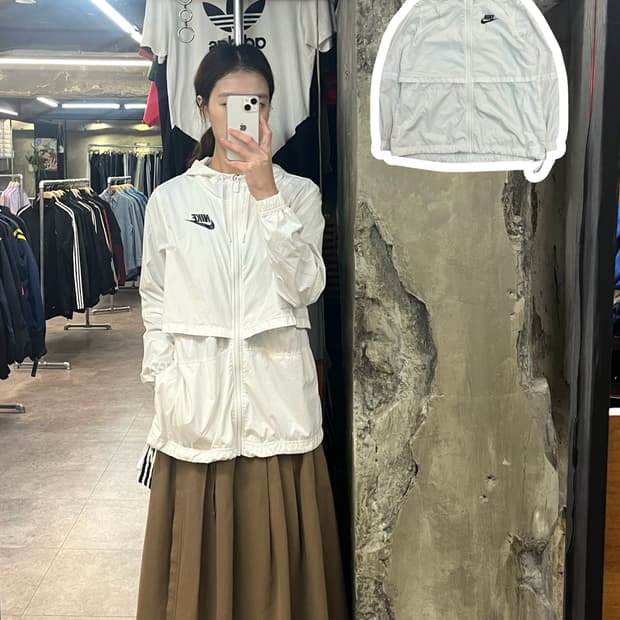 나이키 후드 바람막이 화이트 M #csz2560