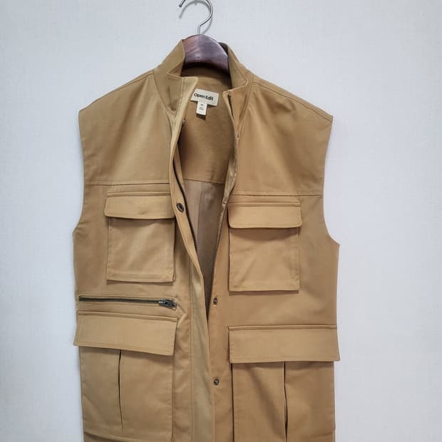 Open Edit 베이지 포켓 조끼 55-77 새제품 남녀공용  