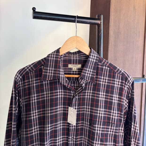 15205 - 버버리 네이비 노바체크 셔츠