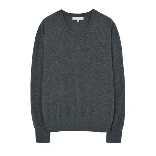 브라운야드 / 엑스트라 슈퍼 파인 브이넥 니트 차콜