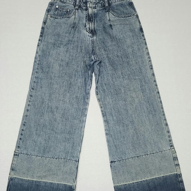 (정품) 타임 워싱 페이퍼백 와이드 데님 팬츠(28인치)