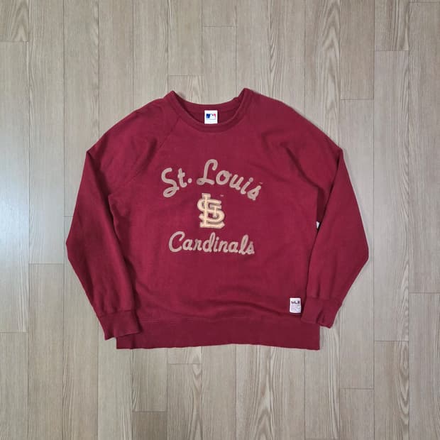 MLB 버건디 체인 스티치 맨투맨 티셔츠