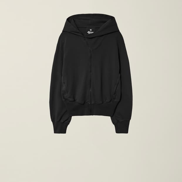 MENS GARMENT DYED CURVED HOODED ZIP JACK