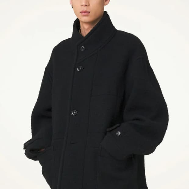 르메르 박시 더플 코트 블랙 48