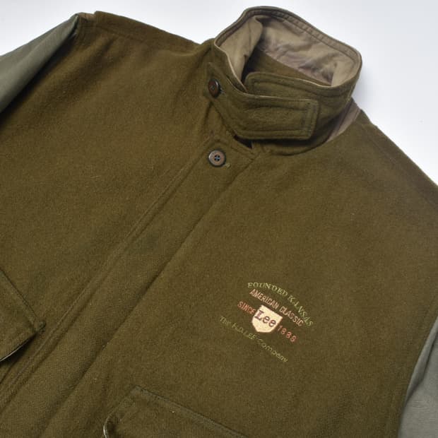 90S LEE 울 레더코튼 항공점퍼 봄퍼 자캣 반티지 L N0726