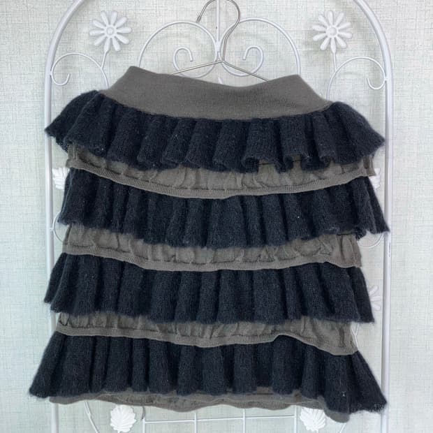 jpn vintage 차콜 블랙 레이스 미니스커트 y2k 스트릿 갸루 펑