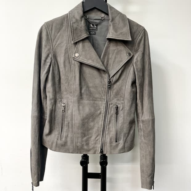 아르마니 익스체인지 고트 레더 스웨이드 자켓