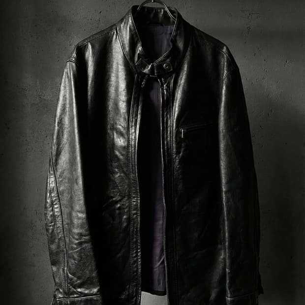 빈티지 비건레더 자켓