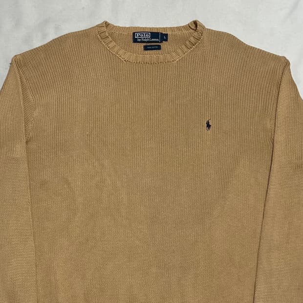 L 폴로랄프로렌 베이지 코튼 니트 