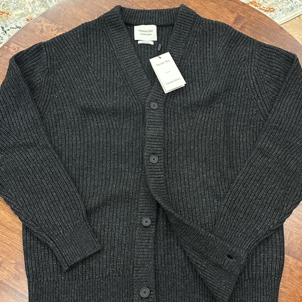 [새제품] 마시모두띠 알파카 니트 가디건 다크그레이 L