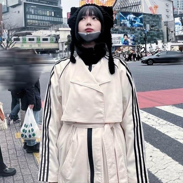 아디다스 아노 착용 트렌치 코트 새상품 xs