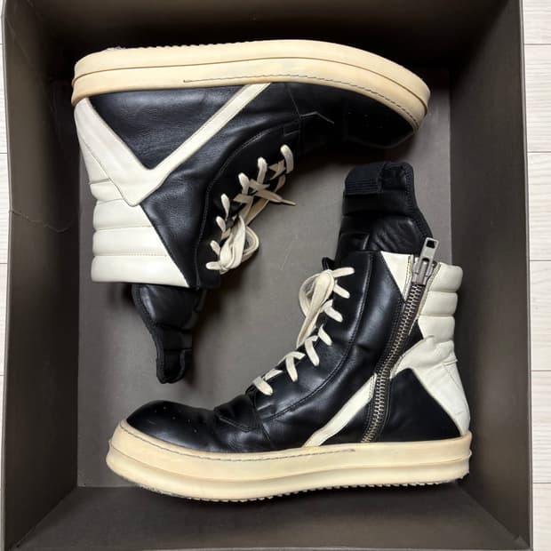 릭오웬스 지오바스켓 블랙 화이트 41