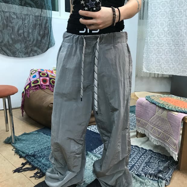 자라 실버 밴딩 우븐팬츠 