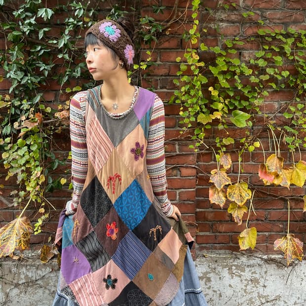 빈티지 히피무드 패치 원피스