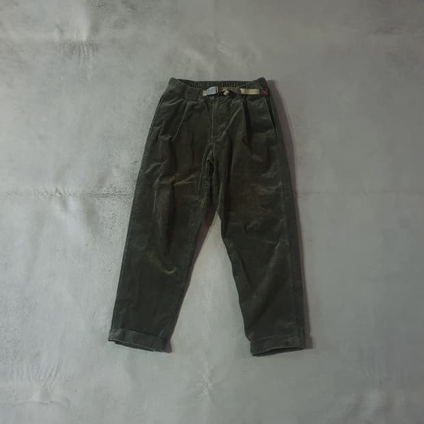 그라미치 테이퍼드 롤업 코듀로이 팬츠 바지 M 카키