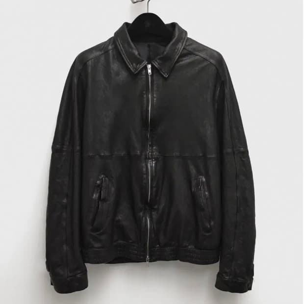 유스 워시드레더 블루종