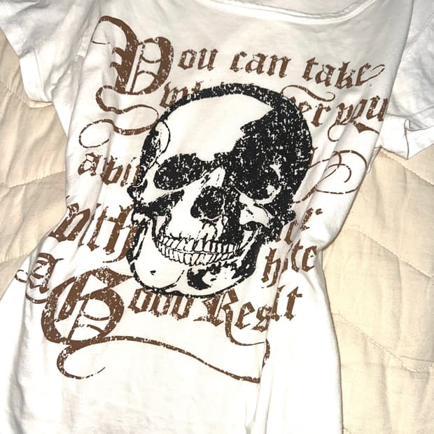 y2k 해골 펑크 갸루 반팔 티셔츠