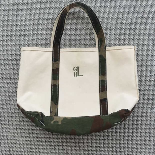 Boat and tote with camouflage trim bags