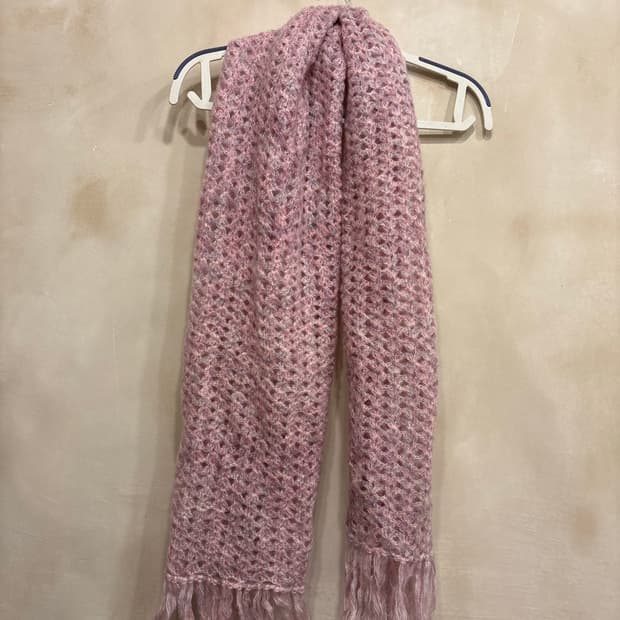 뜨개 핑크 목도리