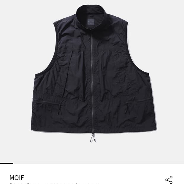 3사이즈) 모이프 24ss mil pcu vest 블랙