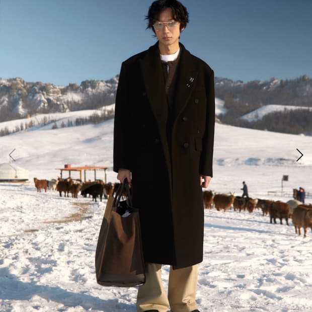 STU 다트 포켓 더블 코트 브라운 S사이즈 새상품