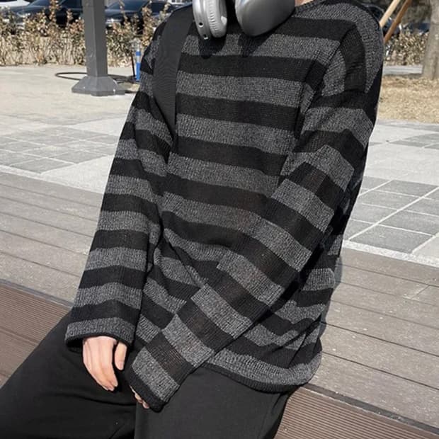 스트라이프 니트