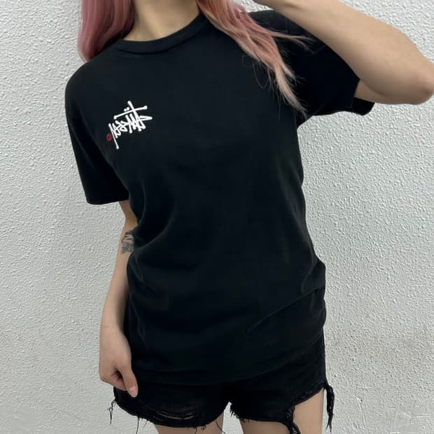 스투시 블랙 반팔 M