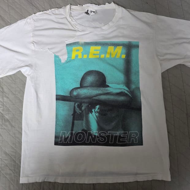 [L] 90s R.E.M Monster 몬스터 보로트래쉬드 빈티지 밴드티