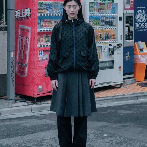 오헤시오 도트 바람막이 블랙