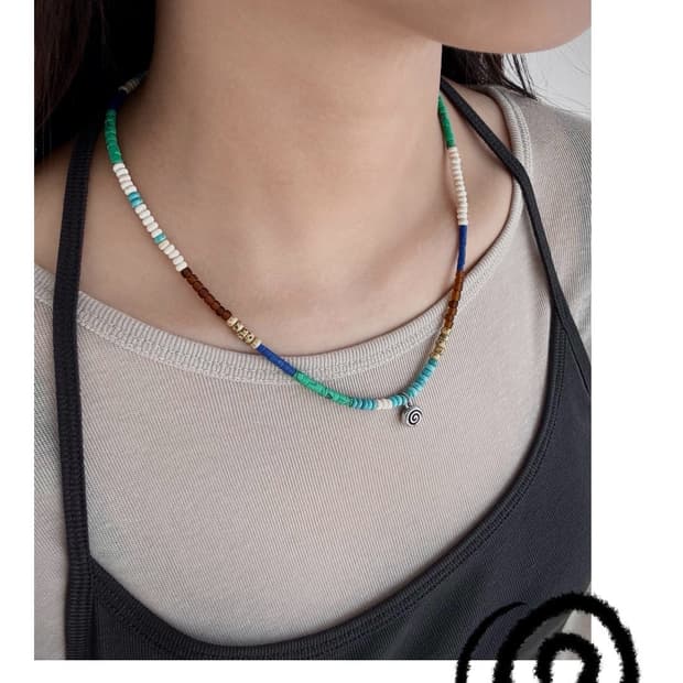 모아나 믹스 원석 목걸이