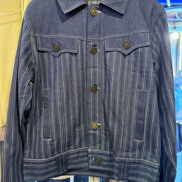 빈티지 스트라이프 청자켓