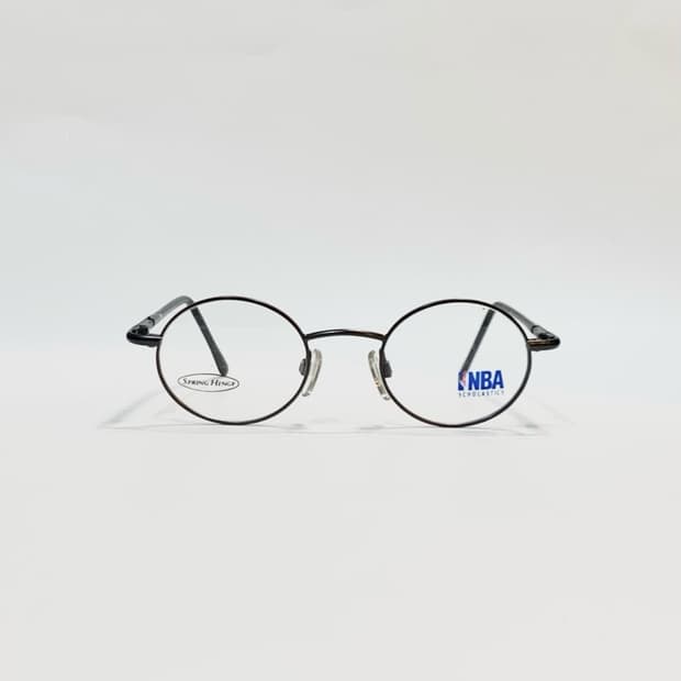 [픽키-771] 스몰 딥브라운 라운드 메탈 안경 블랙 템플 클래식 원형 