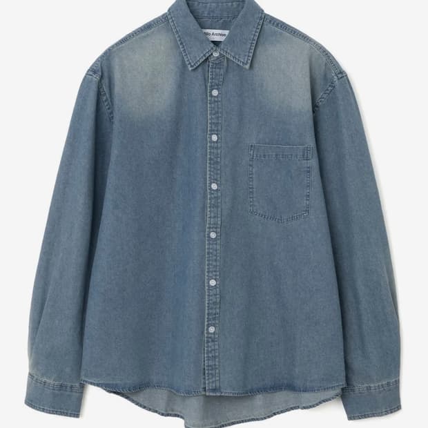 밀로아카이브 데님셔츠 페이드 블루