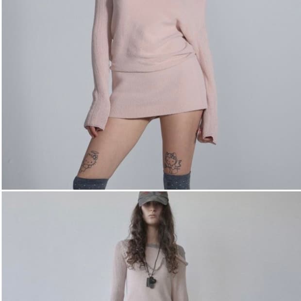 스컬프터 니트 미니원피스