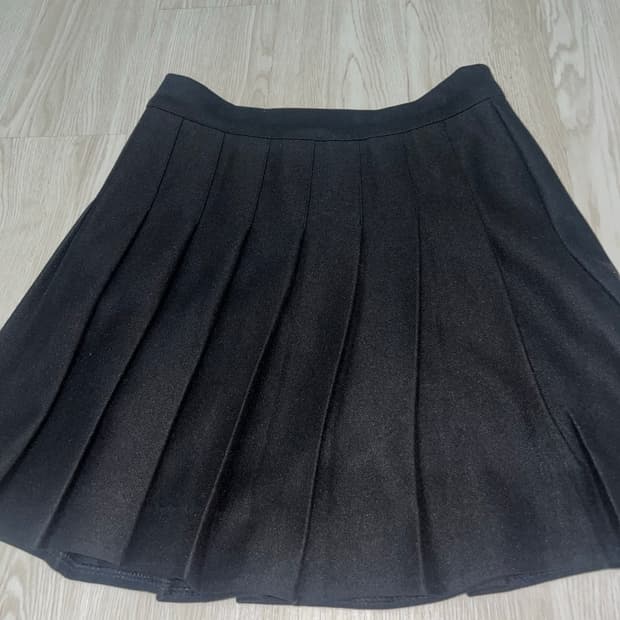 검정 플리츠 기모 미니스커트