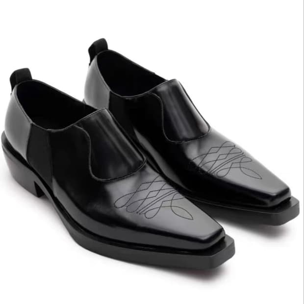 발렌시아가 st 격자무늬 디테일 더비 슈즈