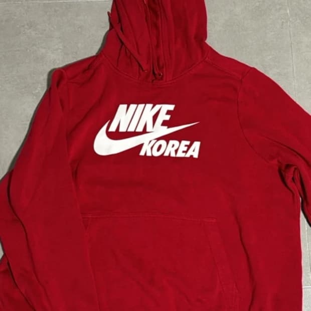 나이키 레드 후드티