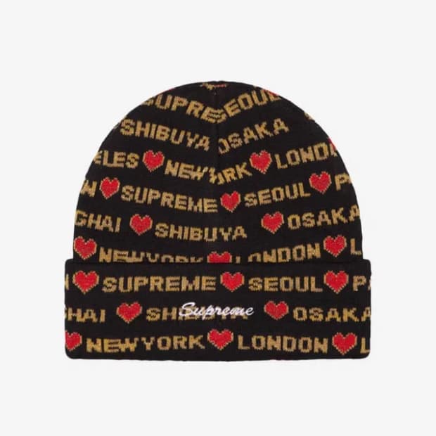 슈프림 24fw 하츠 블랙 비니
