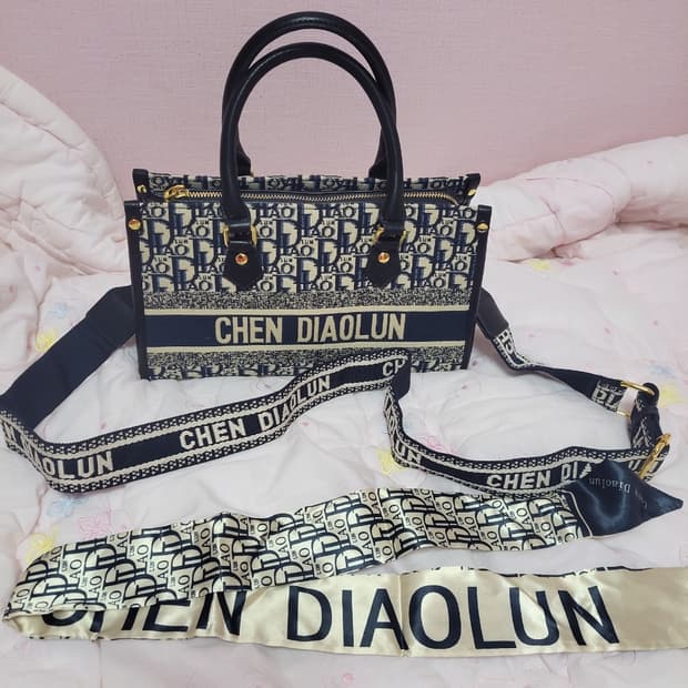 급처새상품!첸 디아올룬 디올느낌 방도 스카프세트 토트백크로스백핸드백 가방