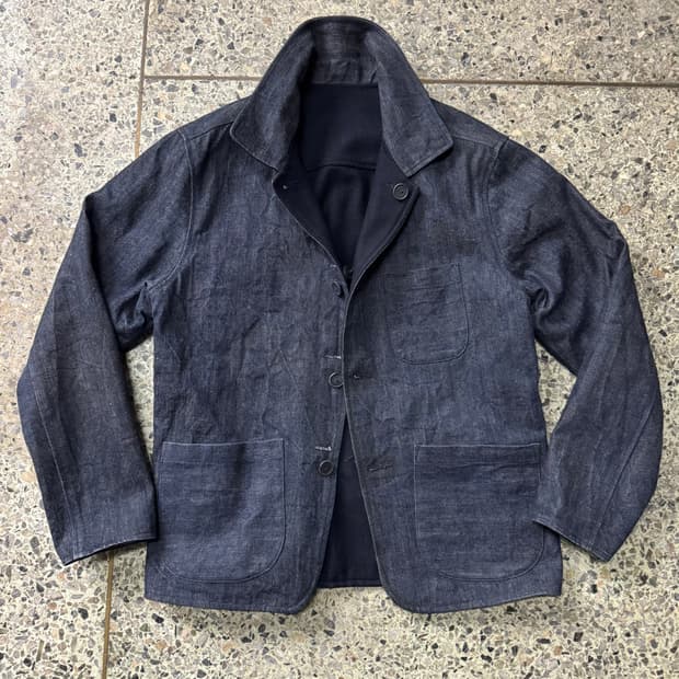 [M~L] Evan Kinori 이반키노리 양면 데님 울 초어 자켓
