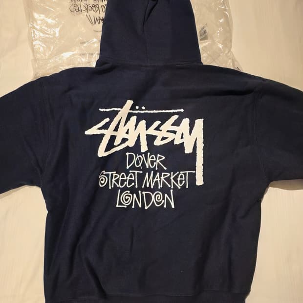 스투시 도버스트리트 마켓 런던 후드티 네이비