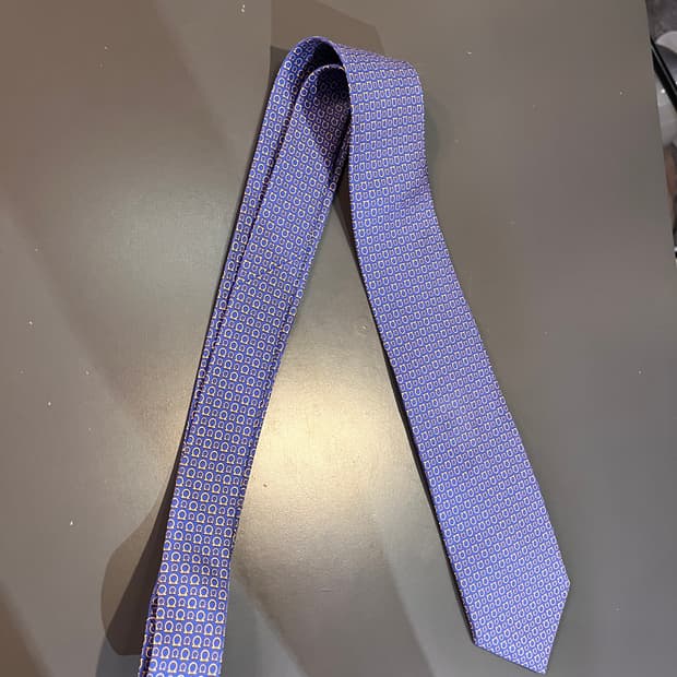 살바토레 페라가모 간치니 실크 넥타이 (이탈리아제) (대검 8cm)