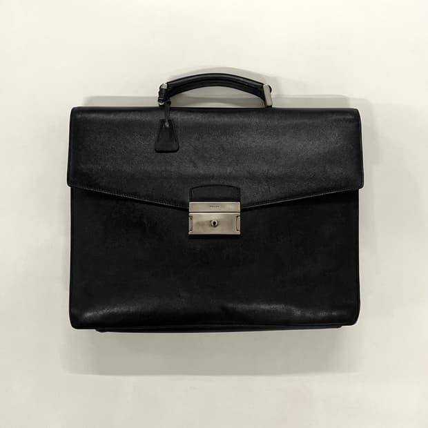 프라다 1998 아카이브 사피아노 레더 브리프 케이스
