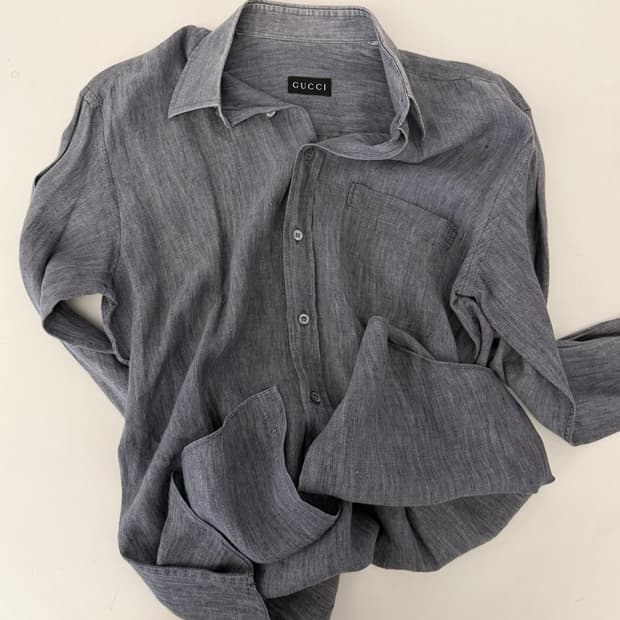 구찌 샴브레이 셔츠 그레이