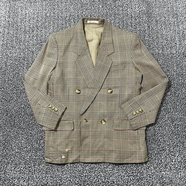 빈티지9. 일본빈티지 버버리 빈티지 트위드 더블 체크 블레이저 자켓